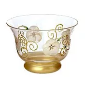 Madiggan手工彩繪玻璃玫瑰蠟燭漂浮碗-金黃色