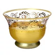 Madiggan手工彩繪玻璃托斯卡尼蠟燭漂浮碗-金黃色