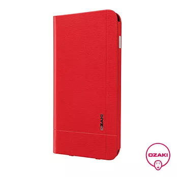 Ozaki O!coat Aim+iPhone6(4.7吋)側翻附卡槽保護殼皮套紅