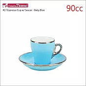 Tiamo 17號鬱金香陶瓷杯盤組(白金)(粉藍)90cc (HG0842BB)