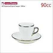 Tiamo 17號鬱金香陶瓷杯盤組(白金)(白色)90cc (HG0842W)