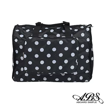 ABS愛貝斯 日本防水摺疊旅行袋 可加掛上拉桿(黑底白點)66-001D3