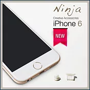 【東京御用Ninja】iPhone 6通用款耳機孔防塵塞+Lightning防塵底塞（白色）2入裝