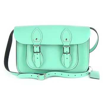 【The Leather Satchel Co.】11吋 英國手工牛皮劍橋包 肩背 側背手拿包 精湛工藝 新款磁釦設計方便開啟(糖果綠)
