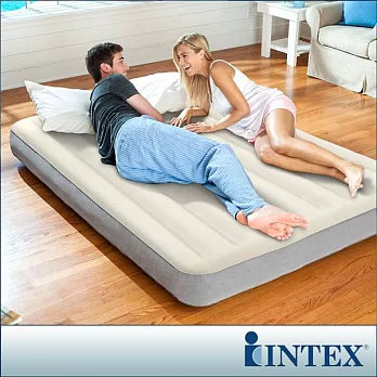 【INTEX】新型氣柱-雙人加大植絨充氣床墊-寬152cm(64709)