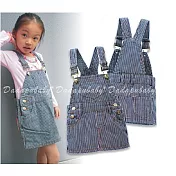 中小童條紋帶牛仔裙  弔帶裙  背帶裙  百搭 實穿90藍色條紋