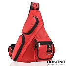 AOKANA奧卡納 台灣釦具 輕量防潑水護脊紓壓機能單肩背包 (亮彩紅) 68-077