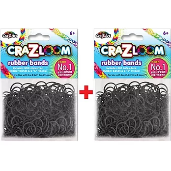 【美國Cra-Z-Art】Cra-Z-Loom 彩虹圈圈編織 橡皮筋補充包 寶石黑x2包