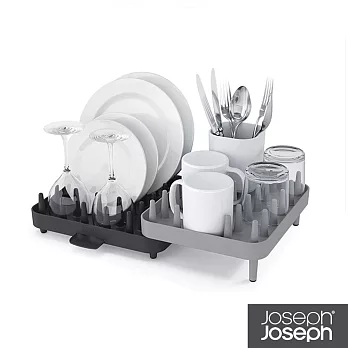 Joseph Joseph 可調式碗盤瀝水架三件組(灰)-85035