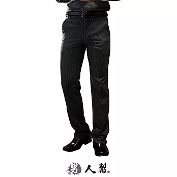 【男人幫】K0417*【熟男基本御用細緻藍條紋中低腰直筒西裝褲】S 尺寸