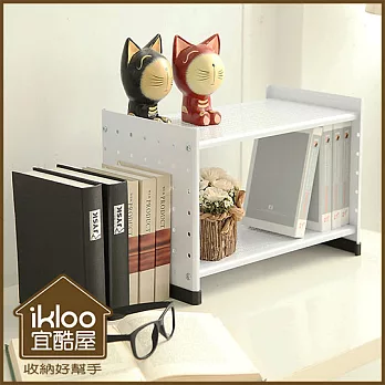 【ikloo】貴族風可延伸式組合書櫃/書架一入 -現代白