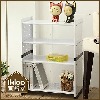 【ikloo】貴族風可延伸式組合書櫃/書架二入組-現代白x2