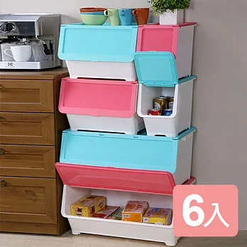 《真心良品》夏綠蒂特大三元直取式收納箱 (6入)二色各三