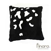 finara費納拉-黑色豹紋羔羊皮草抱枕