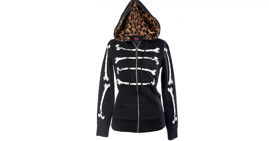 『摩達客』美國艾薇兒品牌【Abbey Dawn】黑色骷髏趣味帽T夾克S