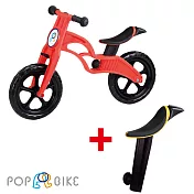 POPBIKE 兒童充氣輪胎滑步車-AIR充氣胎 +增高坐墊組_紅色