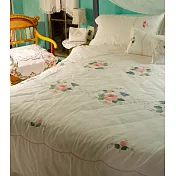 AROMA HOUSE BS17 雙人4件式貼布繡蕾絲床單被單枕頭套組(King)