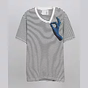 【摩達客】韓國進口EXO合作設計品牌DBSW Don’t Drag 別拉橫紋短T短袖T恤時尚潮TS灰色