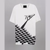 【摩達客】韓國進口設計品牌DBSW Cube Leak 純棉短袖T恤XL立方體白色