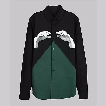 【摩達客】韓國進口設計品牌DBSW Color Composer時尚純棉男士修身長袖襯衫M組色者黑綠