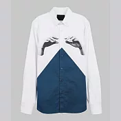 【摩達客】韓國進口EXO合作設計品牌DBSW Color Composer時尚純棉男士修身長袖襯衫M組色者白藍綠