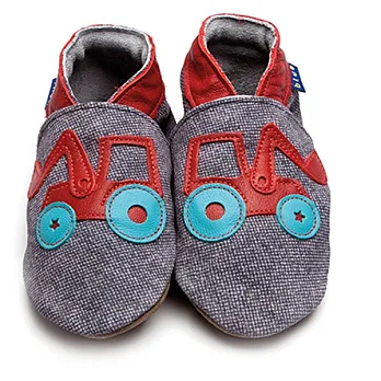 英國製Inch Blue,真皮手工學步鞋禮盒,Digger-Denim(6~12M)