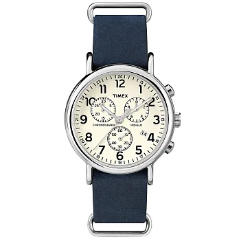 【TIMEX】天美時經典復刻冷光Weekender Chrono系列 (米白/藍 TW2P62100)