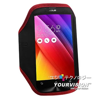 ASUS Zenfone 2 ZE550ML ZE551ML 5.5吋 簡約風運動臂套_紅
