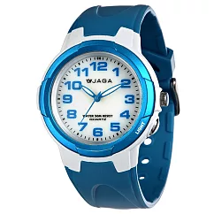JAGA (捷卡) 色彩繽紛夜光防水指針錶─AQ71A─DE(白藍)