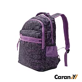 CARANY 卡拉羊 20L 時尚休閒大容量輕量後背包 書包 雙肩包 (黑色紫線條) 58-0002D4