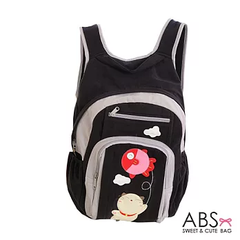 ABS貝斯貓 Fish＆Cat  拼布雙肩後背包 (個性黑) 88-168