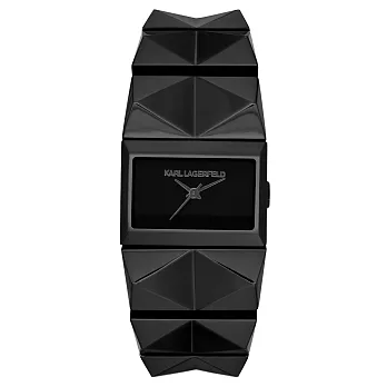 KARL LAGERFELD PERSPEKTIVE系列未來風尚設計手環錶-黑