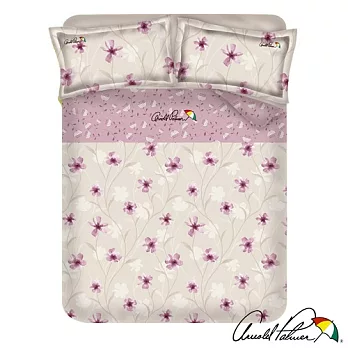 【Arnold Palmer雨傘牌】紫光花曲-40紗精梳純棉床包被套雙人加大四件組