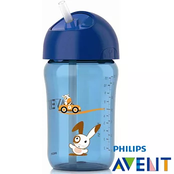 PHILIPS【AVENT新安怡】QQ兔吸管水杯(340ml)-藍