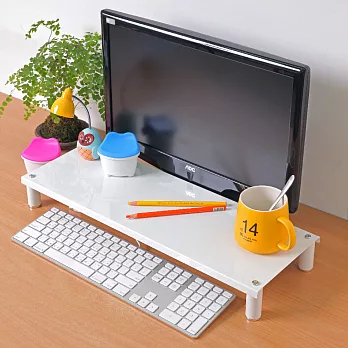 【方陣收納MatrixBox】 高質烤漆金屬桌上螢幕架/鍵盤架RET-125(4色選1入)白色
