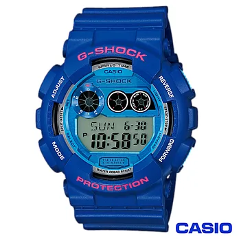 CASIO卡西歐 G-SHOCK強悍時尚三眼髮絲紋數位錶 GD-120TS-2