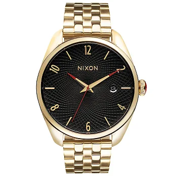 NIXON THE BULLET CHRONO先鋒網紋腕錶-黑x金