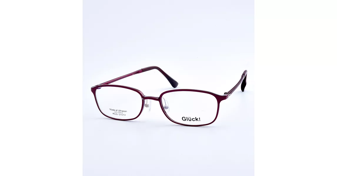 【大學眼鏡】Gluck!繽紛耀眼 方框平光眼鏡 SL6-Wine金屬紅