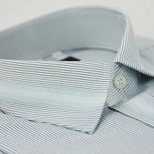 【金安德森】藍灰條紋變化領窄版長袖襯衫15藍灰色