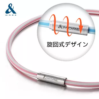 【&MORE愛迪莫】FLASH閃電能量鈦鍺項鍊(粉紅)50cm