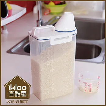 【ikloo】日式可提式小容量米桶-透明