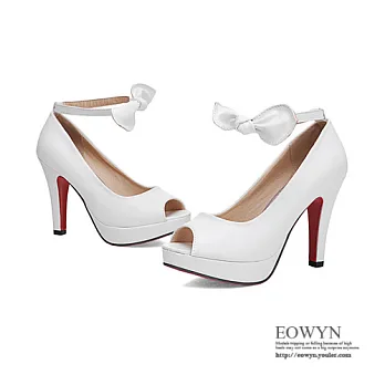 EOWYN.時尚潮流優雅休閒百搭簡約甜美蝴蝶結百搭細高跟魚口鞋涼鞋EMD01289-68/4色/34-39碼現貨+預購白色34
