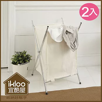 【ikloo】附蓋髒衣收納籃/洗衣籃 (單格)-2組