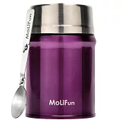MoliFun魔力坊 316不鏽鋼輕量真空保鮮保溫悶燒罐/悶燒杯800ml-水晶紫
