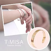 【TiMISA】 真藏精典 玫瑰金 純鈦手環