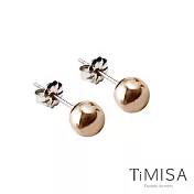 【TiMISA】極簡真我(6mm)雙色純鈦耳針一對  玫瑰金
