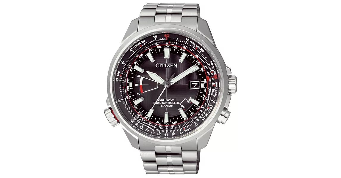 CITIZEN Eco-Drive 浮華爵士鈦金屬光動能腕錶-銀