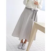 [Mamae] ~新品~出口韓國時尚厚款麻棉半身圍裙 簡約長裙風格 成人廚房工作服亞麻色