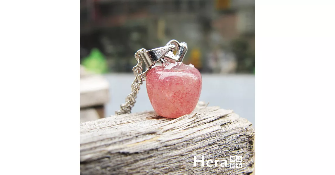 【Hera】天然東菱玉精雕蘋果平平安安純銀項鍊/鎖骨鍊