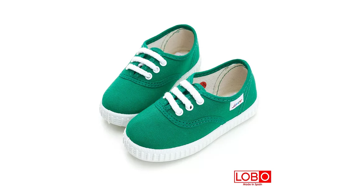 【LOBO】西班牙百年品牌Bambas環保膠底休閒童鞋-綠色 親子款22綠色